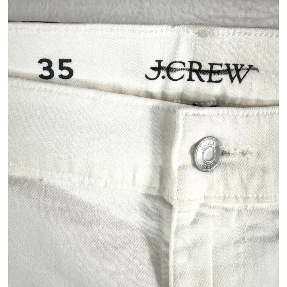J.Crew High-rise denim short in‎ white 90s coastal sz 35